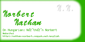 norbert nathan business card